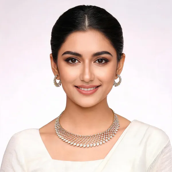 Gold_Premium_Base_Metal_Brass_Bridal_Necklace_Set_For_Women
