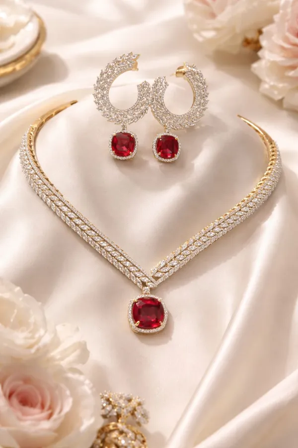 Gold_And_Maroon_Premium_Brass_Necklace_Set_For_Women