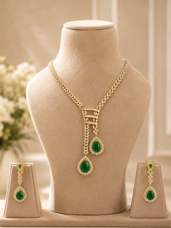 Gold_Premium_Base_Metal_Brass_Necklace_Set_For_Women