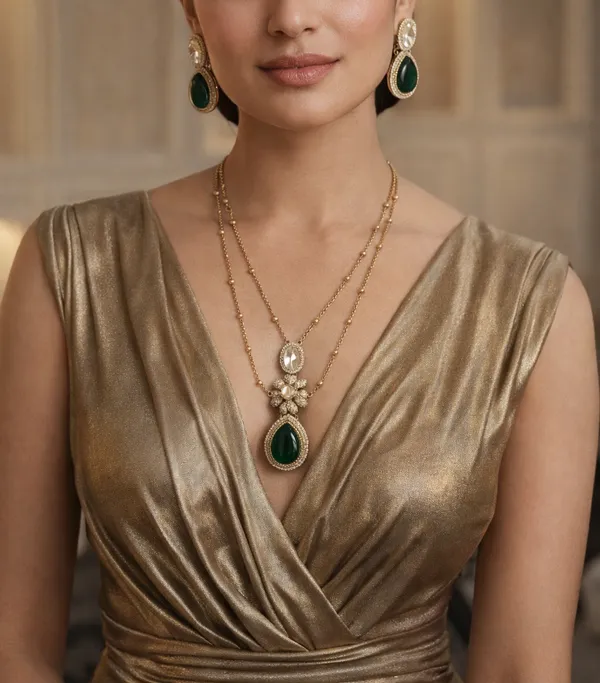 Green_Premium_Brass_Necklace_Set_For_Women