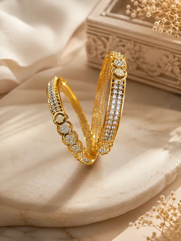 Gold_Premium_Base_Metal_Brass_Bangles_Set_For_Women