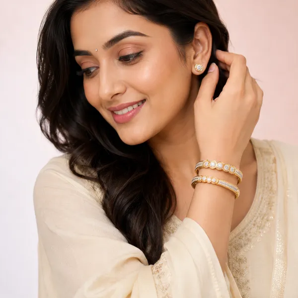 Gold_Premium_Base_Metal_Brass_Bangles_Set_For_Women