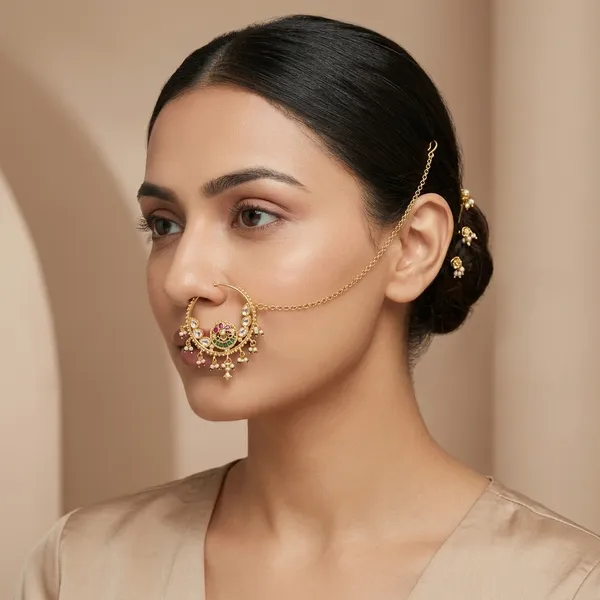 Gold_Premium_Base_Metal_Brass_Nath_Nose_Ring_For_Women