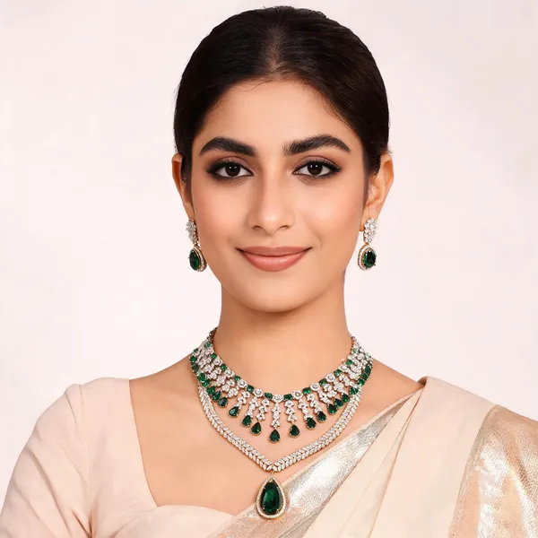 Green_And_Gold_Premium_Brass_Necklace_Set_For_Women