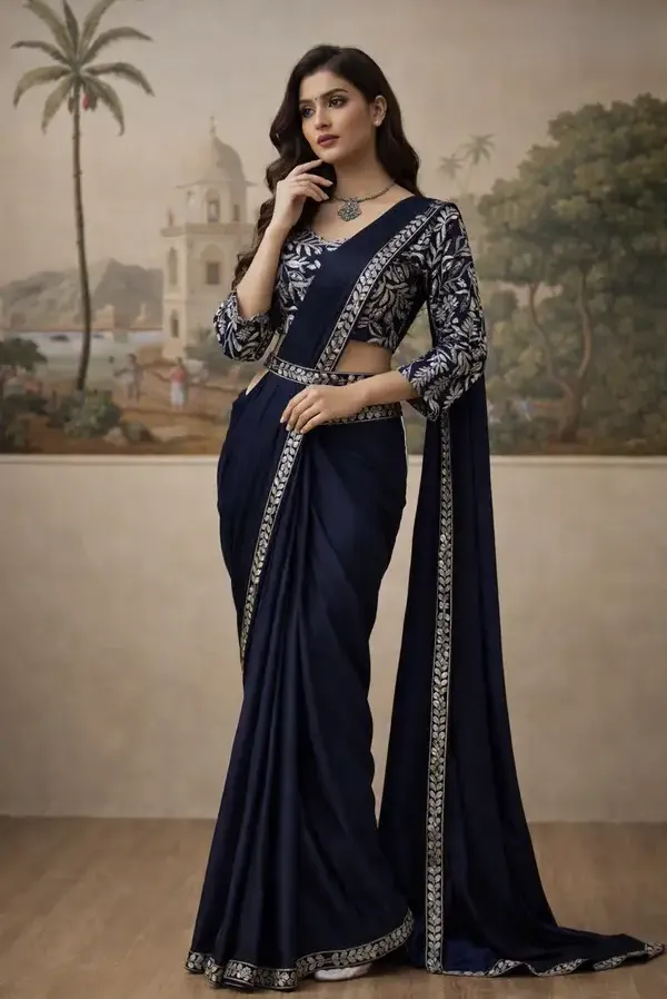 Navy_Blue_Rangoli_Embroidered_Draped_Saree_For_Women
