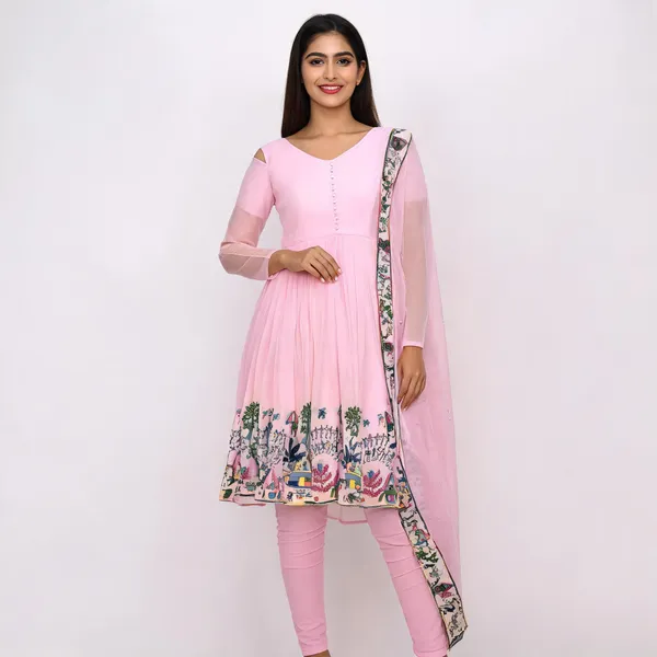 Blush_Pink_Faux_Georgette_Flared_Anarkali_Suit_Set_For_Women