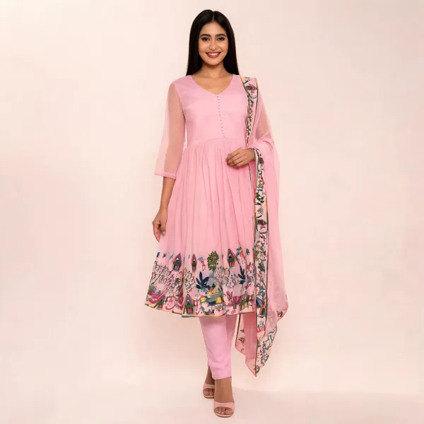 Blush_Pink_Faux_Georgette_Flared_Anarkali_Suit_Set_For_Women
