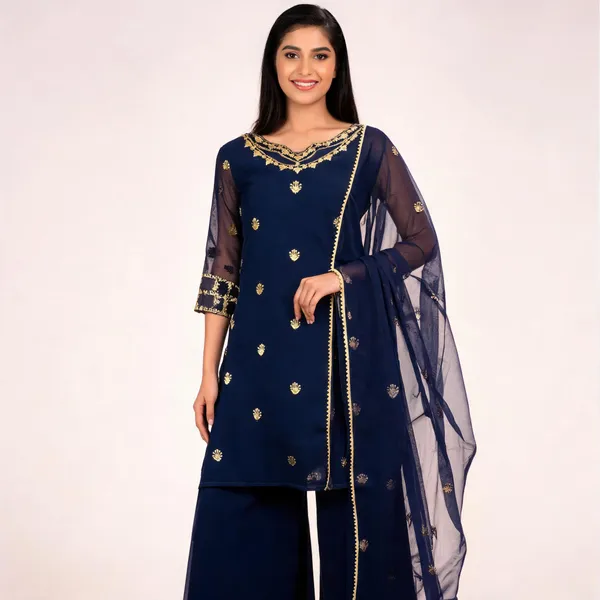 Navy_Blue_Faux_Georgette_Embroidered_Kurta_Palazzo_Set_For_Women