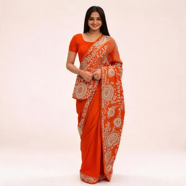 Kesariya_Rangoli_Silk_Embroidered_Pre-Draped_Saree_For_Women