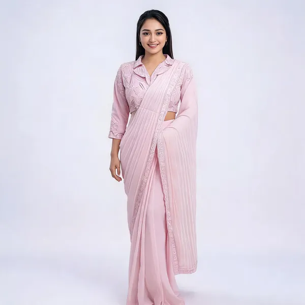 Blush_Pink_Faux_Georgette_Embroidered_Saree_For_Women
