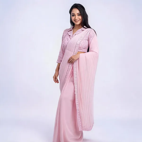Blush_Pink_Faux_Georgette_Embroidered_Saree_For_Women