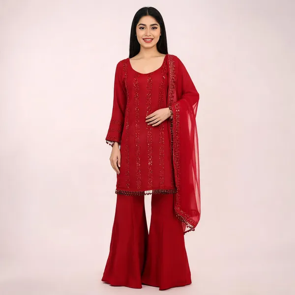 Crimson_Rangoli_Silk_Embellished_Kurta_Set_For_Women