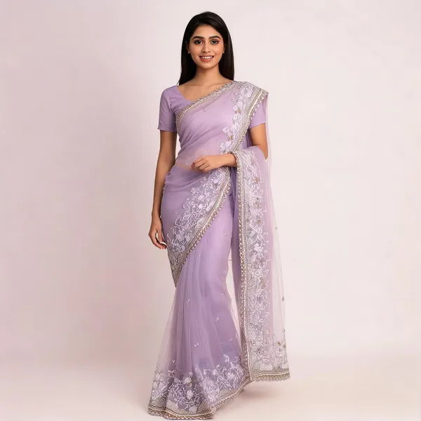 Lavender_Nylon_Net_Embroidered_Designer_Saree_For_Women