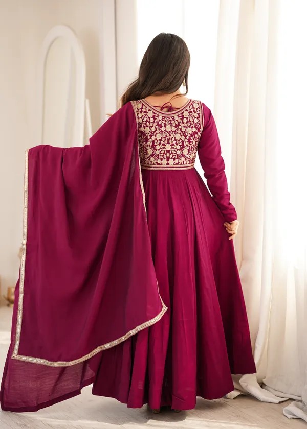 Maroon_Embroidered_Anarkali_Suit_Set_for_Women