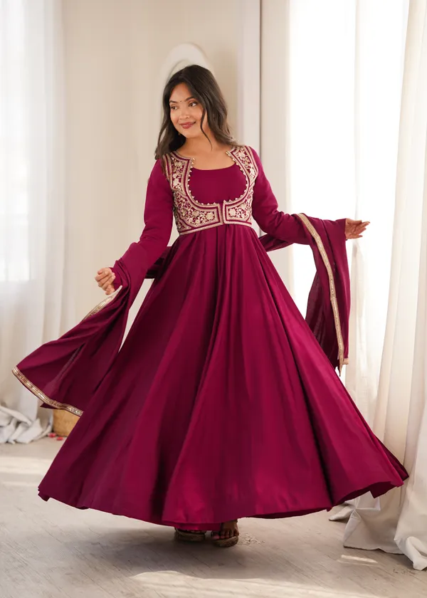 Maroon_Embroidered_Anarkali_Suit_Set_for_Women