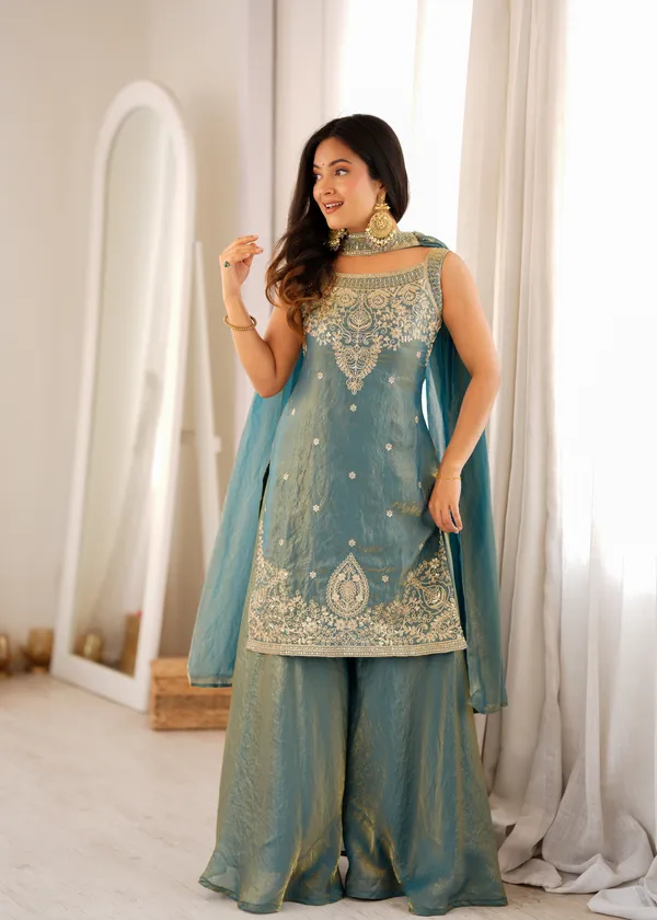 Teal_Embroidered_Kurta_Palazzo_Suit_Set_for_Women