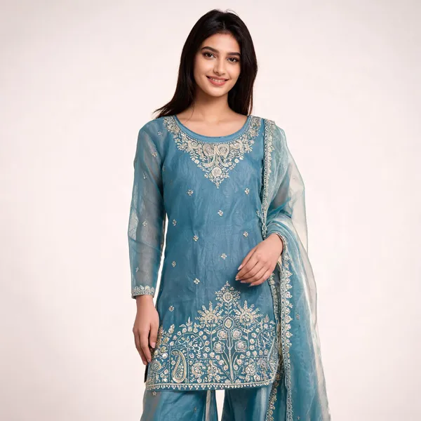 Blue_Organza_Embroidered_Sharara_Suit_For_Women