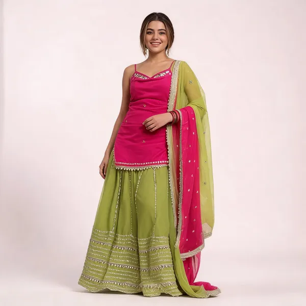 Pink_Green_Silk_Embroidered_Lehenga_Choli_Set_For_Women