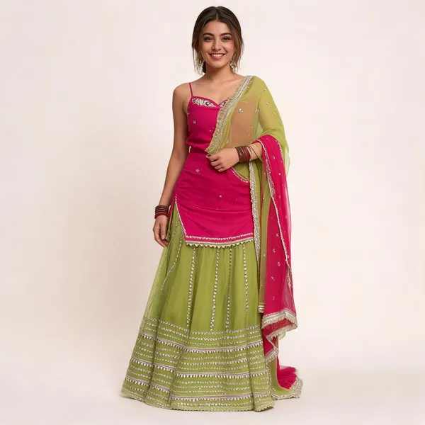 Pink_Green_Silk_Embroidered_Lehenga_Choli_Set_For_Women