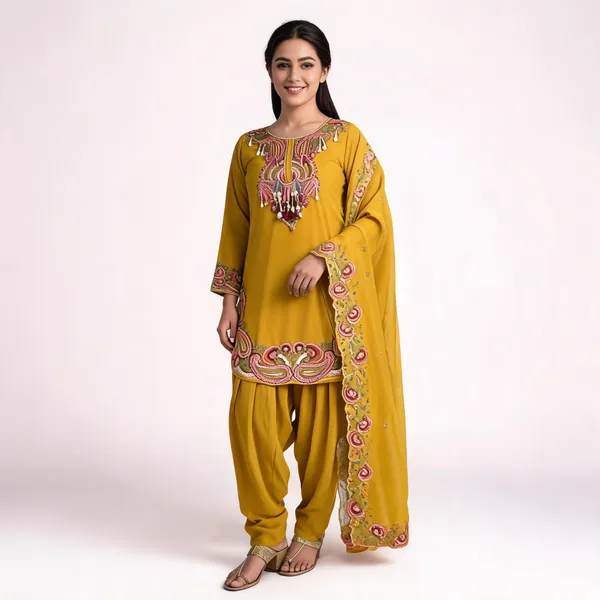 Mustard_Yellow_Embroidered_Salwar_Suit_Set_For_Women