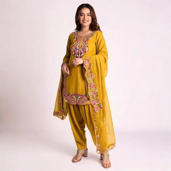 Mustard_Yellow_Embroidered_Salwar_Suit_Set_For_Women