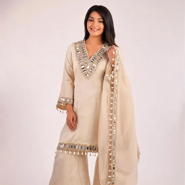 Beige_Mirror_Work_Sharara_Suit_Set_With_Dupatta_For_Women