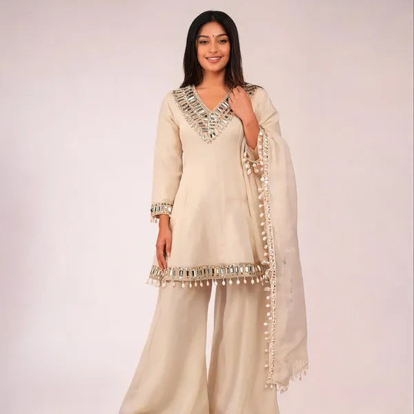 Beige_Mirror_Work_Sharara_Suit_Set_With_Dupatta_For_Women