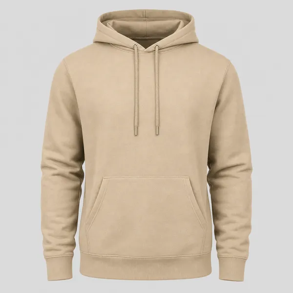 GoCro_Men's_Beige_Graphic_Back_Print_Hooded_Sweatshirt