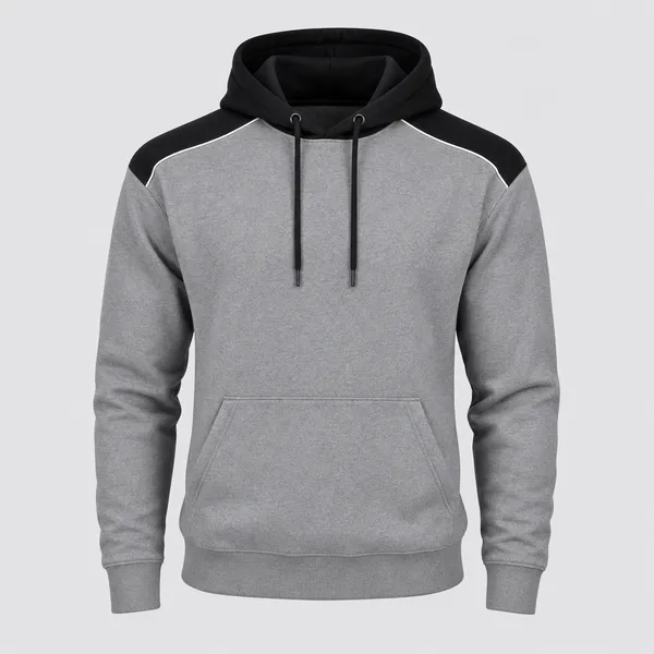GoCro_Men's_Grey_Black_Panel_Hooded_Sweatshirt