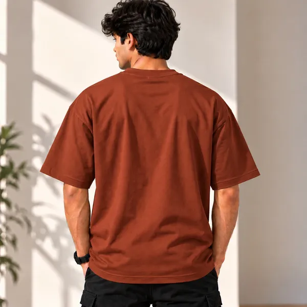 GoCro_Men's_Rust_Brown_Oversized_Basic_Plain_T-Shirt_(100%_Cotton)