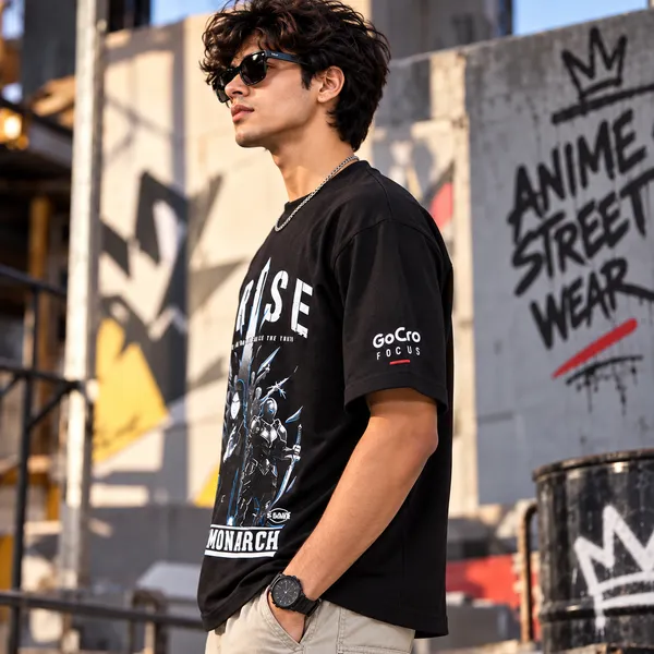 GoGro_Men's_Black_Oversized_Anime_Graphic_T-Shirt_-_Arise_Shadow_Monarch_(Cotton,_220_GSM)