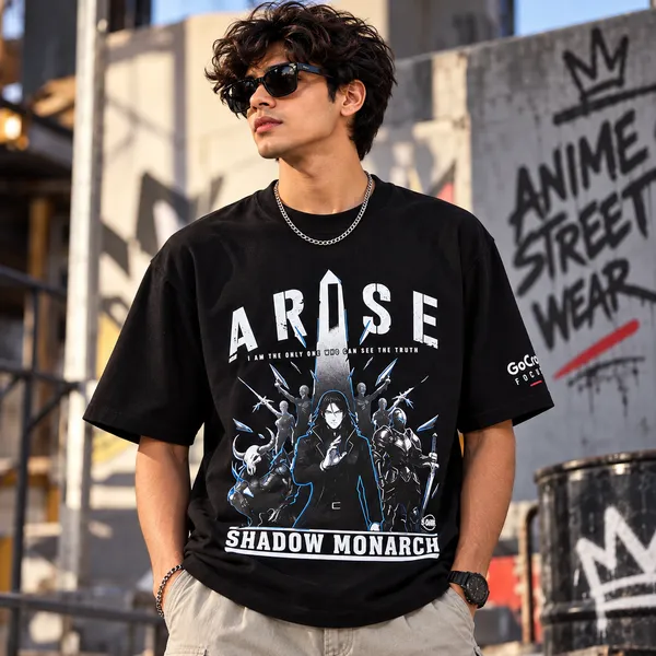 GoGro_Men's_Black_Oversized_Anime_Graphic_T-Shirt_-_Arise_Shadow_Monarch_(Cotton,_220_GSM)