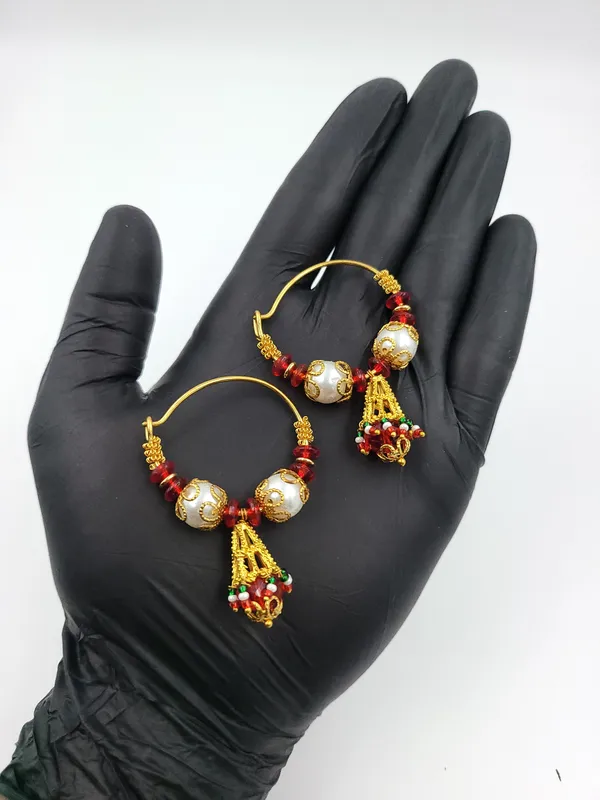 Traditional_Pearl_&_Red_Beaded_Jhumka_Brager_Without_Chain