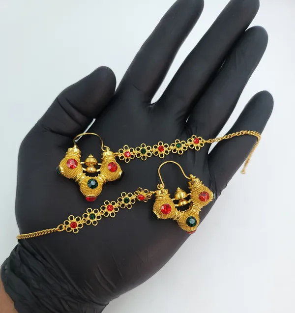Gold_Tone_Stone_Accented_Large_Gokhru_With_Chain_Earrings_For_Women