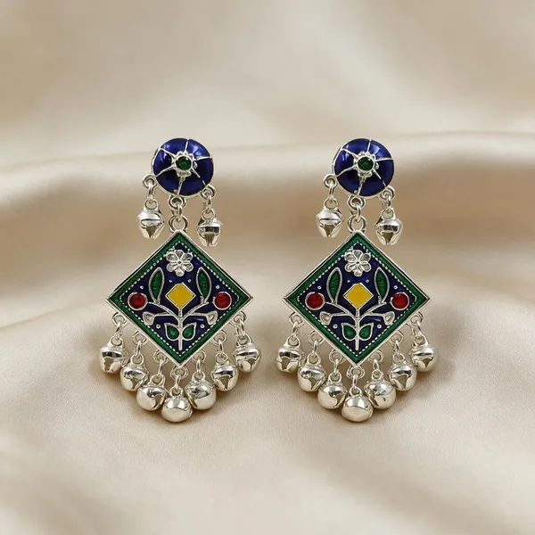 Square_Shape_Silver_Jhumki