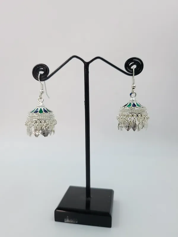 Silver_Plated_Meenakari_Dome_Jhumki