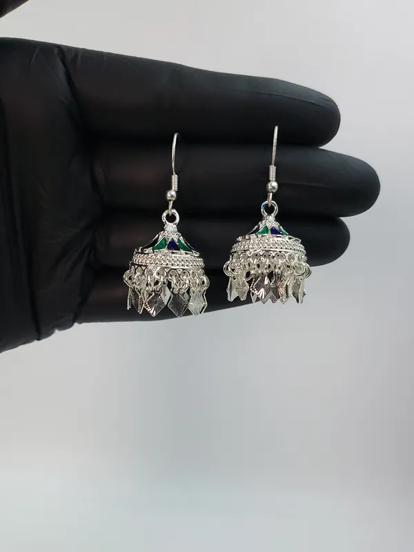 Silver_Plated_Meenakari_Dome_Jhumki