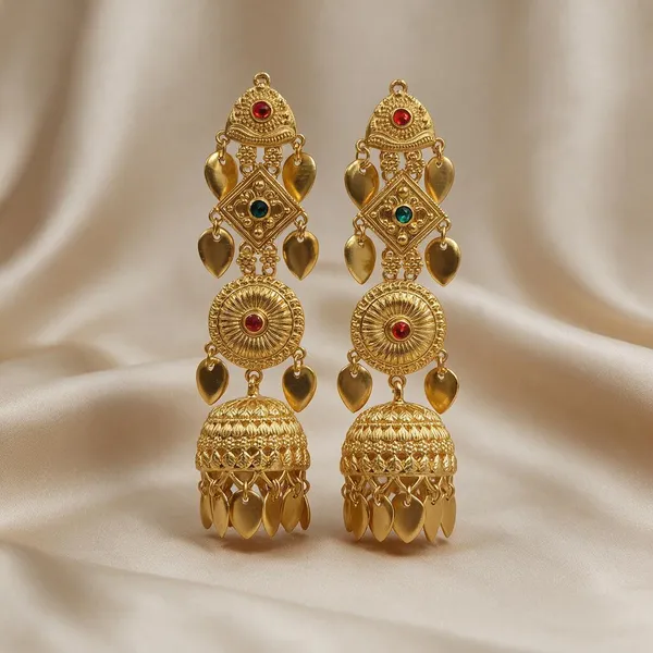 Traditional_Geometric_Kinnauri_Jhumki_With_Red_&_Green_Stones