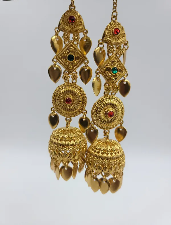 Traditional_Geometric_Kinnauri_Jhumki_With_Red_&_Green_Stones