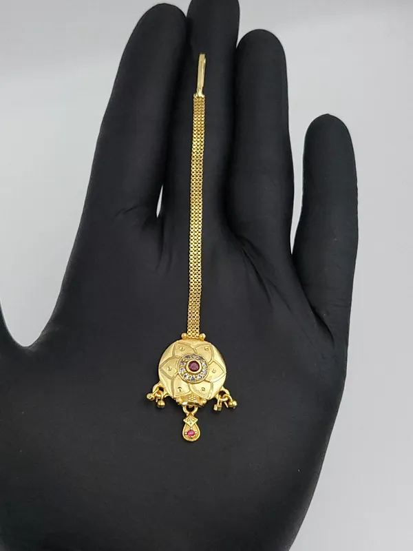 Floral_Ruby_Gold_Tone_Maangtika