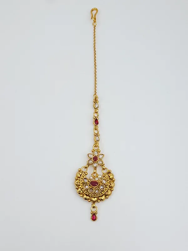 Gold_Tone_Red_Stone_Pendant_Maangtika