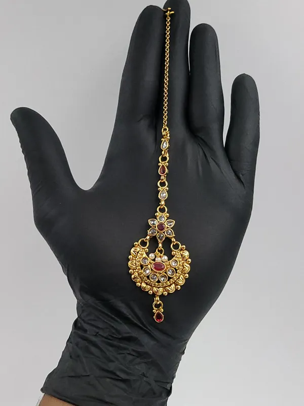 Gold_Tone_Red_Stone_Pendant_Maangtika