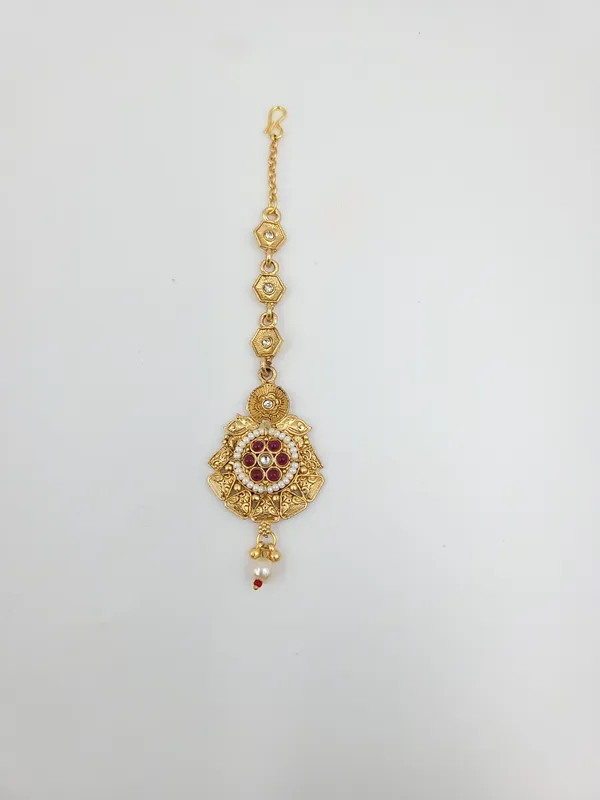 Antique_Floral_Ruby_Maangtika