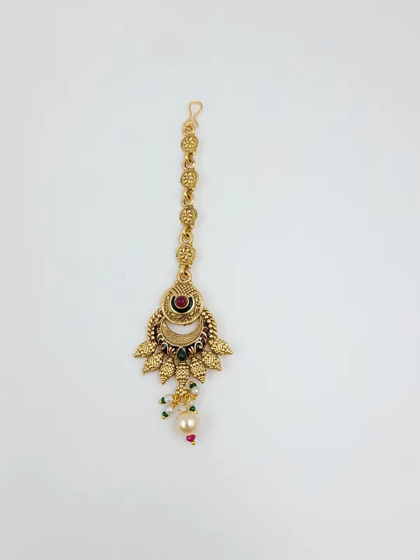 Rajwadi_Meenakari_Pearl_Maangtika