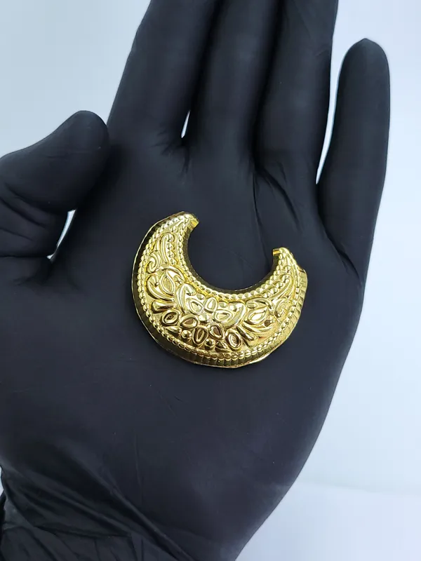 Gold_Plated_Crescent_Moon_Floral_Paisley_Traditional_Hair_Chaak