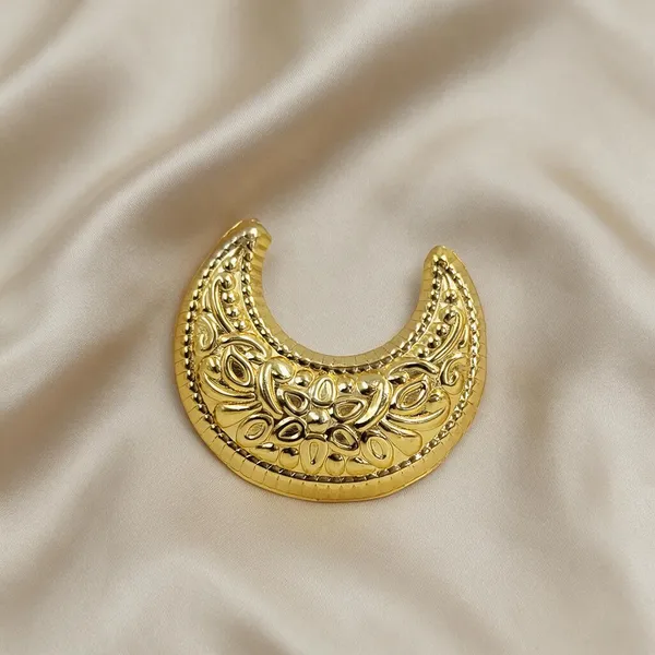 Gold_Plated_Crescent_Moon_Floral_Paisley_Traditional_Hair_Chaak
