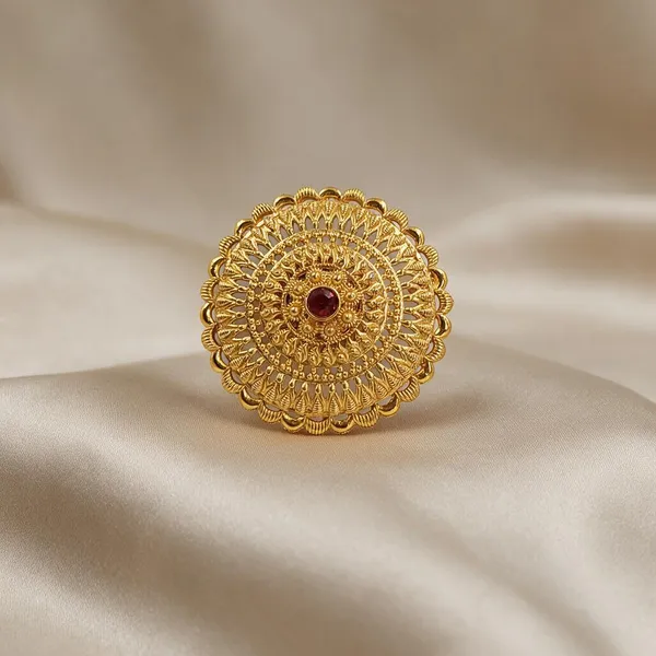 Gold_Plated_Round_Floral_Red_Stone_Traditional_Hair_Chaak_No_Pin