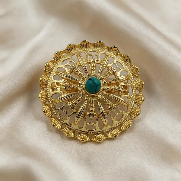 Gold_Plated_Round_Filigree_Turquoise_Stone_Traditional_Hair_Chaak
