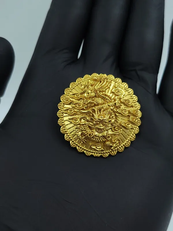 Gold_Plated_Round_Peacock_Ganesha_Motif_Traditional_Hair_Chaak