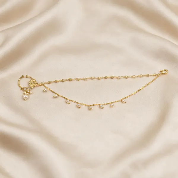 Traditional_Gold_Tone_Floral_Pearl_Nath_With_Double_Side_Chain